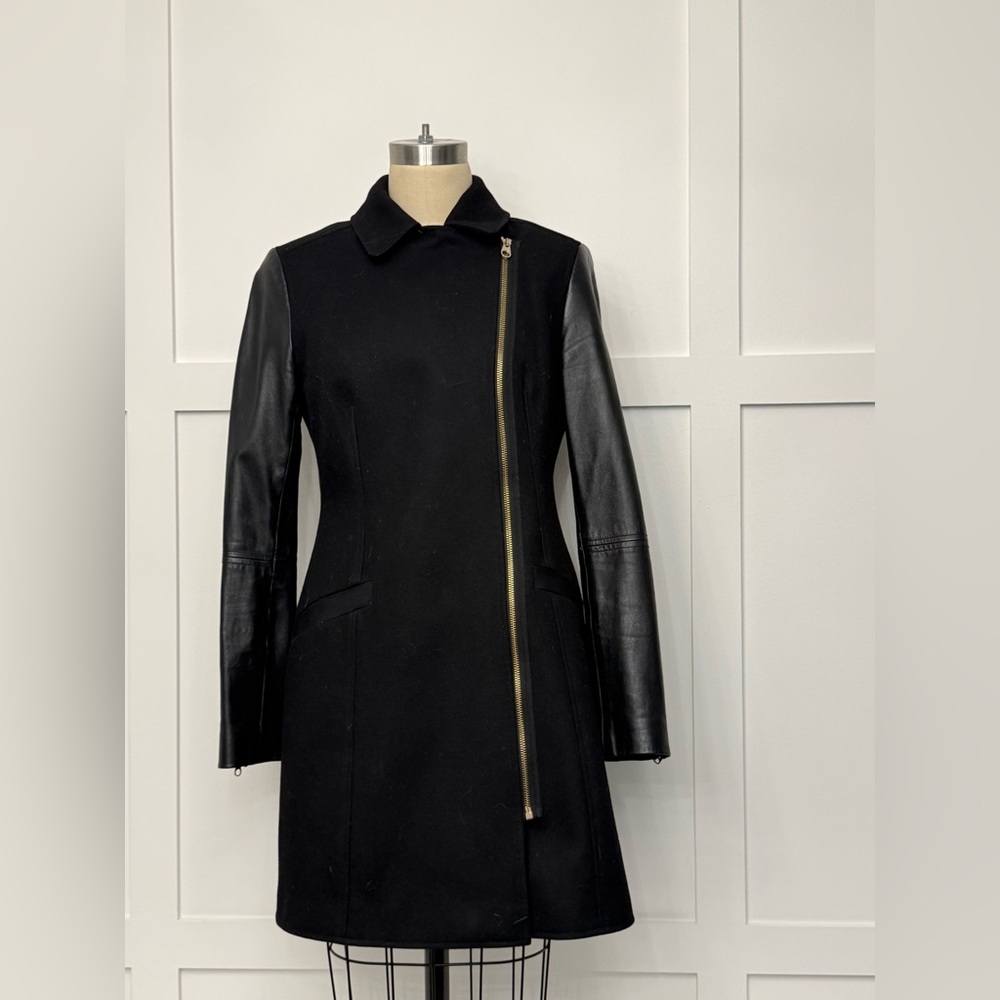 Ted Baker Black Leather Sleeve Jacket